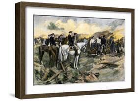 Washington Directing the Siege of Yorktown, Virginia, During the American Revolution, 1781-null-Framed Giclee Print