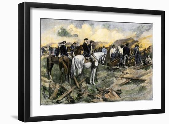 Washington Directing the Siege of Yorktown, Virginia, During the American Revolution, 1781-null-Framed Giclee Print