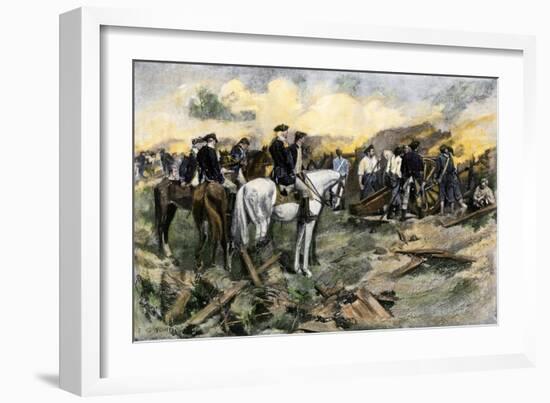 Washington Directing the Siege of Yorktown, Virginia, During the American Revolution, 1781-null-Framed Giclee Print