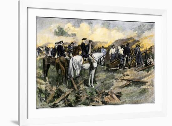 Washington Directing the Siege of Yorktown, Virginia, During the American Revolution, 1781-null-Framed Giclee Print