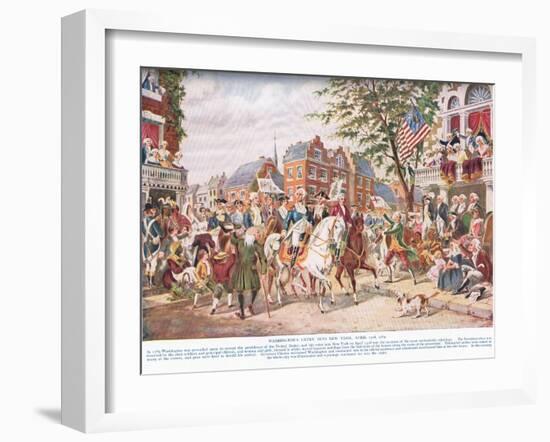 Washington Enters New York, C.1910-null-Framed Giclee Print