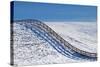 Washington, Fence Rolling over Hillside in Snow-Terry Eggers-Stretched Canvas
