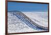 Washington, Fence Rolling over Hillside in Snow-Terry Eggers-Framed Photographic Print