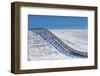 Washington, Fence Rolling over Hillside in Snow-Terry Eggers-Framed Photographic Print