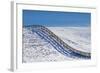 Washington, Fence Rolling over Hillside in Snow-Terry Eggers-Framed Photographic Print