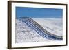 Washington, Fence Rolling over Hillside in Snow-Terry Eggers-Framed Photographic Print