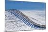 Washington, Fence Rolling over Hillside in Snow-Terry Eggers-Mounted Photographic Print