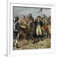 Washington Firing First Shot at Yorktown-H.a. Ogden-Framed Giclee Print