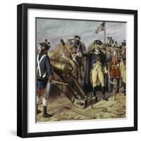 Washington Firing First Shot at Yorktown-H.a. Ogden-Framed Giclee Print