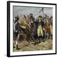 Washington Firing First Shot at Yorktown-H.a. Ogden-Framed Giclee Print