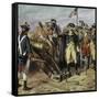 Washington Firing First Shot at Yorktown-H.a. Ogden-Framed Stretched Canvas