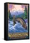 Washington Fisherman, Washington-Lantern Press-Framed Stretched Canvas