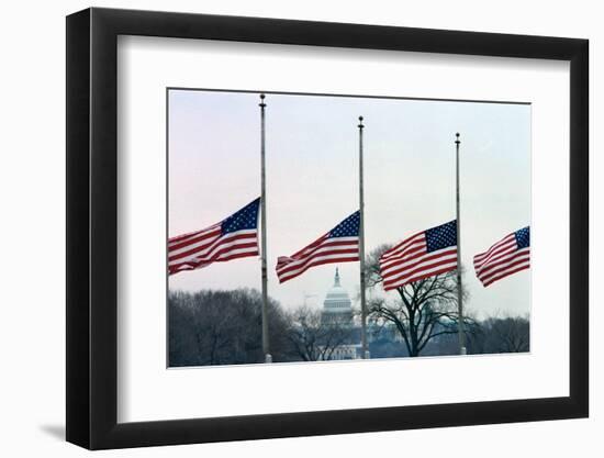 Washington Flags at Half-Staff-Vince Mannino-Framed Photographic Print