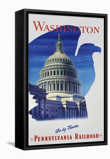 Washington - Go by Train - Pennsylvania Railroad Travel Poster-null-Framed Stretched Canvas