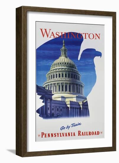 Washington - Go by Train - Pennsylvania Railroad Travel Poster-null-Framed Giclee Print