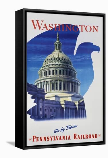 Washington - Go by Train - Pennsylvania Railroad Travel Poster-null-Framed Stretched Canvas
