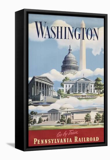 Washington, Go By Train-null-Framed Stretched Canvas