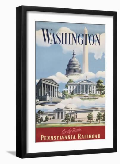 Washington, Go By Train-null-Framed Premium Giclee Print