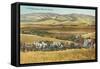 Washington Harvest Scene, Horse-Drawn Thresher-null-Framed Stretched Canvas