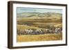 Washington Harvest Scene, Horse-Drawn Thresher-null-Framed Art Print