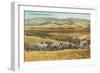 Washington Harvest Scene, Horse-Drawn Thresher-null-Framed Art Print