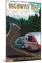 Washington - Highway 109 - Hidden Scenic Coast Byway - Retro Camper-Lantern Press-Mounted Art Print