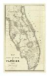 Map of the Seat of War in Florida, c.1838-Washington Hood-Art Print