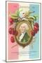 Washington in Cherry-Wreathed Plaque-null-Mounted Art Print