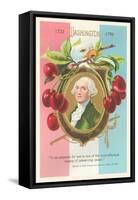 Washington in Cherry-Wreathed Plaque-null-Framed Stretched Canvas