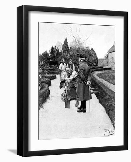 Washington in Garden-Howard Pyle-Framed Art Print