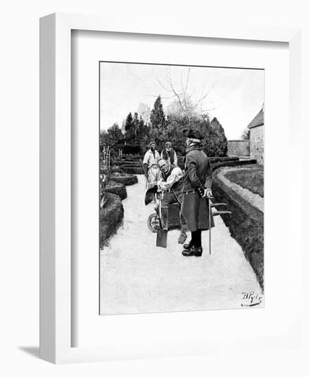 Washington in Garden-Howard Pyle-Framed Art Print