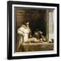 Washington Irving (1783-1859) Researching Columbus in the Convent of Rabida, 1828-29-Sir David Wilkie-Framed Giclee Print