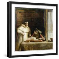 Washington Irving (1783-1859) Researching Columbus in the Convent of Rabida, 1828-29-Sir David Wilkie-Framed Giclee Print