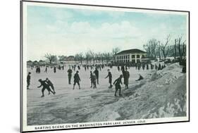 Washington Lake Park Ice Skating Scene - Denver, CO-Lantern Press-Mounted Art Print