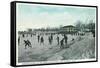 Washington Lake Park Ice Skating Scene - Denver, CO-Lantern Press-Framed Stretched Canvas