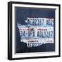 Washington License Plate Map-Design Turnpike-Framed Giclee Print