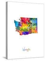 Washington Map-Michael Tompsett-Stretched Canvas