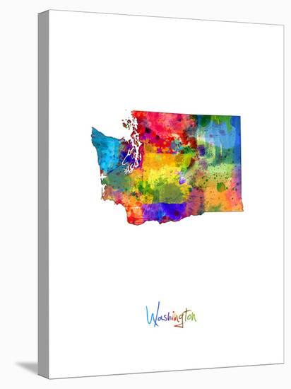 Washington Map-Michael Tompsett-Stretched Canvas