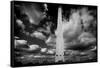 Washington Monument 1 BW-John Gusky-Framed Stretched Canvas