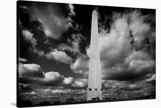 Washington Monument 1 BW-John Gusky-Stretched Canvas