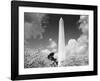 Washington Monument and cherry trees, Washington, D.C. - Black&W-Carol Highsmith-Framed Art Print