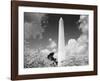 Washington Monument and cherry trees, Washington, D.C. - Black&W-Carol Highsmith-Framed Art Print