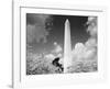 Washington Monument and cherry trees, Washington, D.C. - Black&W-Carol Highsmith-Framed Art Print