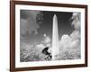 Washington Monument and cherry trees, Washington, D.C. - Black&W-Carol Highsmith-Framed Art Print