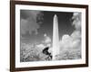 Washington Monument and cherry trees, Washington, D.C. - Black&W-Carol Highsmith-Framed Art Print