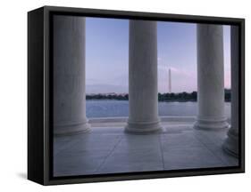 Washington Monument and Jefferson Memorial Columns Washington, D.C. USA-null-Framed Stretched Canvas