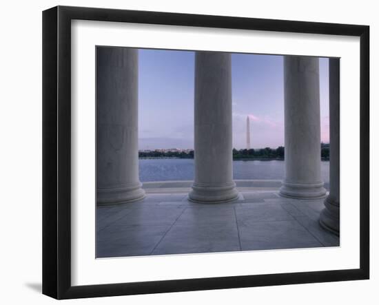 Washington Monument and Jefferson Memorial Columns Washington, D.C. USA-null-Framed Premium Photographic Print