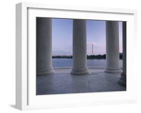 Washington Monument and Jefferson Memorial Columns Washington, D.C. USA-null-Framed Premium Photographic Print