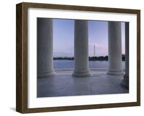 Washington Monument and Jefferson Memorial Columns Washington, D.C. USA-null-Framed Photographic Print