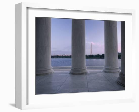 Washington Monument and Jefferson Memorial Columns Washington, D.C. USA-null-Framed Photographic Print